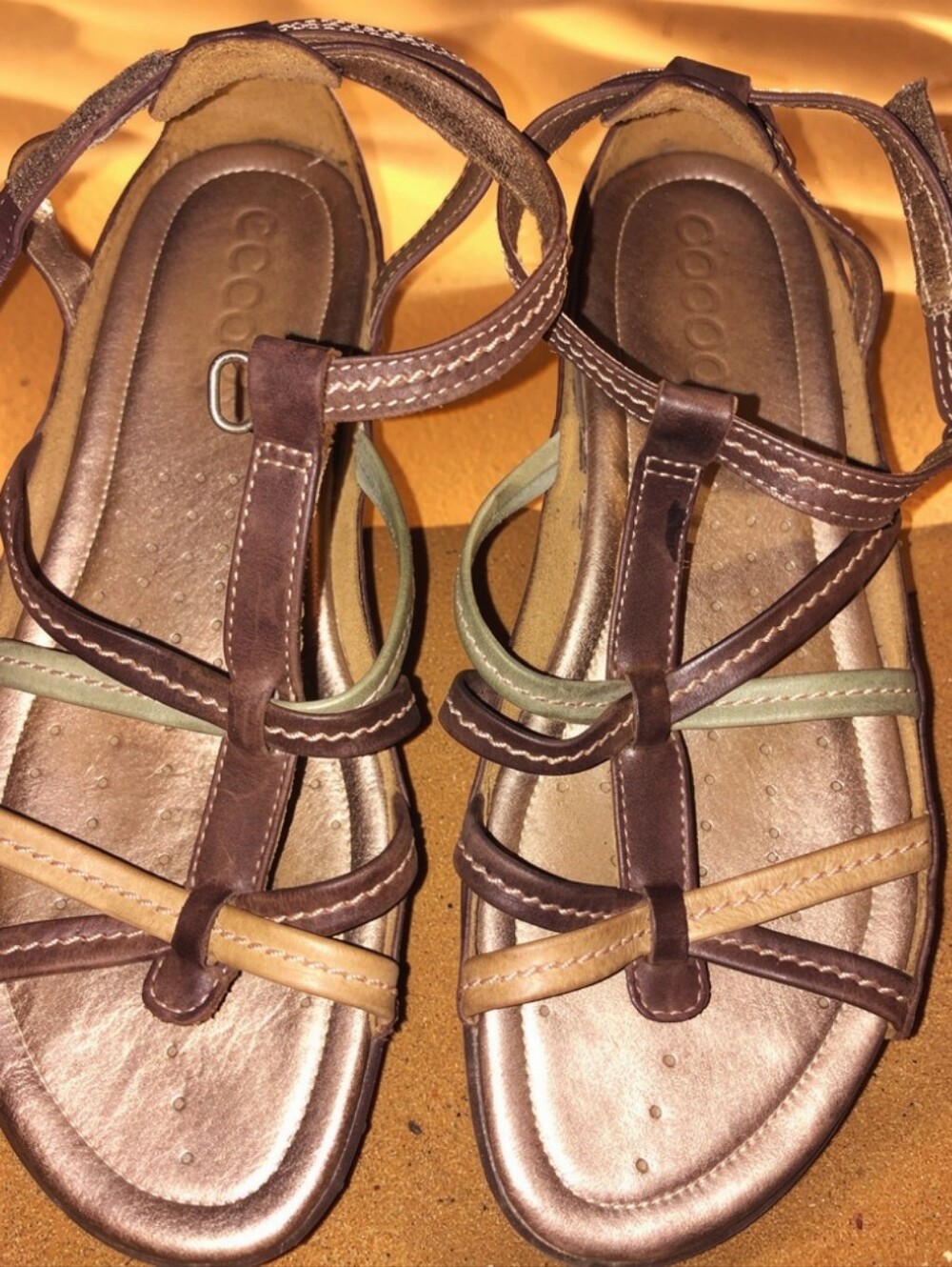 ECCO Women’s Multi-Color Strappy Leather Sandals